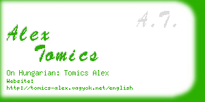 alex tomics business card